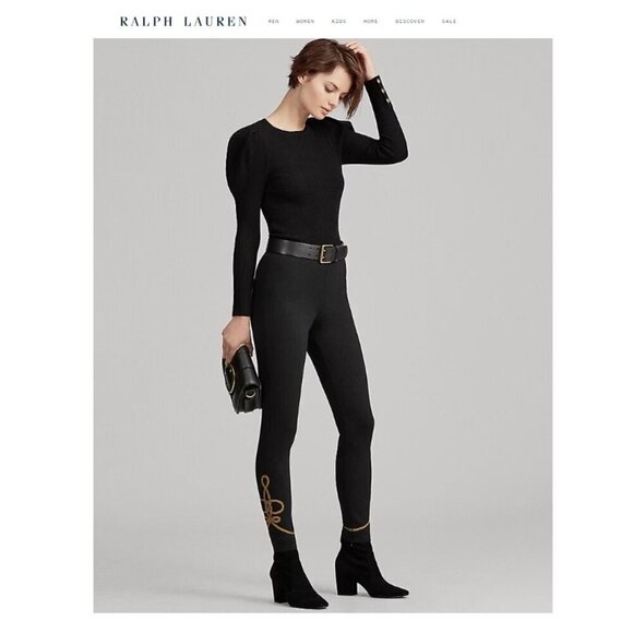 Like New, Polo Ralph Lauren Bullion Trim Legging Pants - Picture 16 of 16